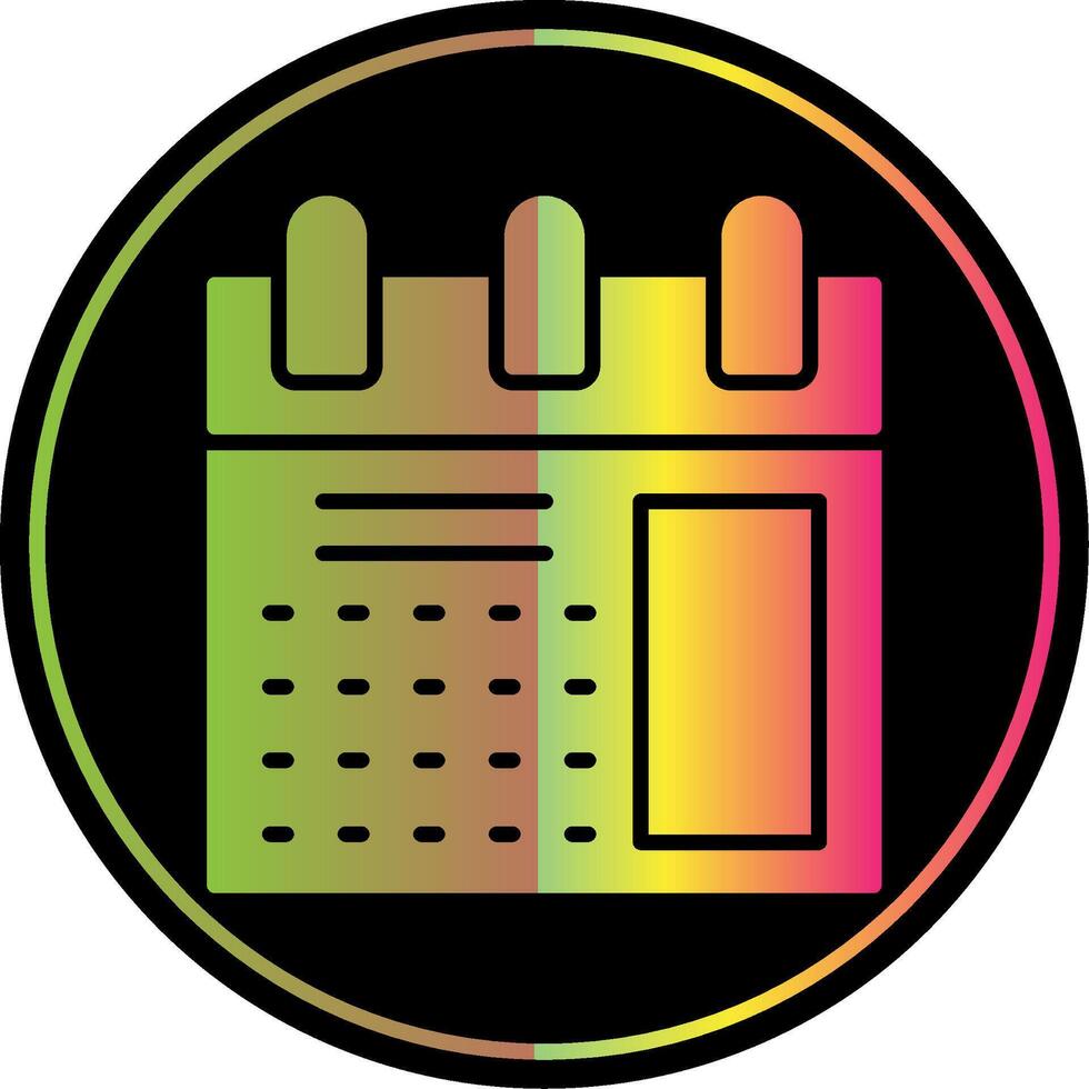 Agenda Glyph Due Color Icon vector