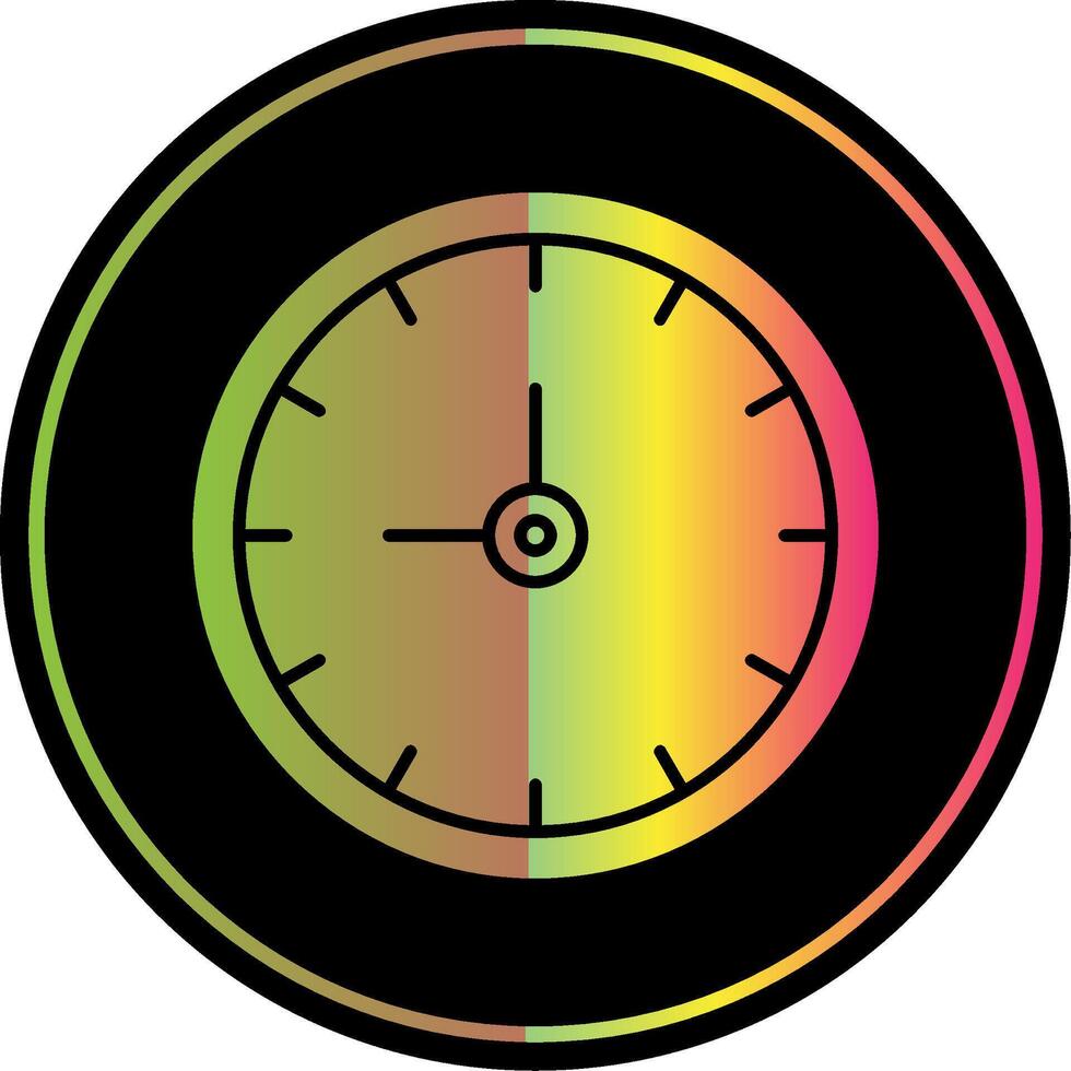 reloj glifo debido color icono vector