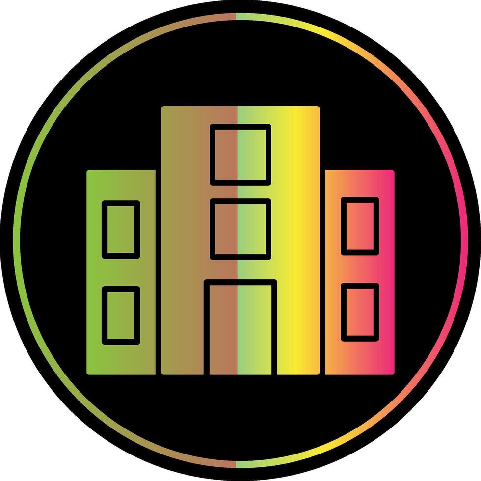 Building Glyph Due Color Icon vector