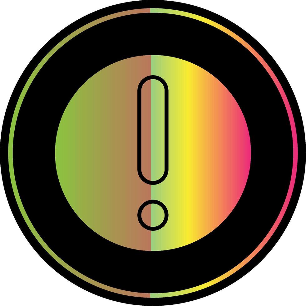 Exclamation Mark Glyph Due Color Icon vector