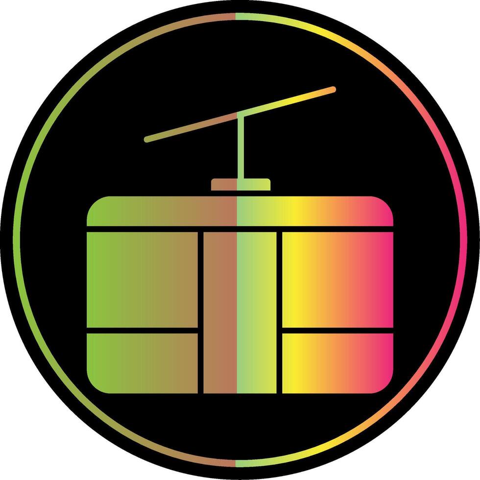 Cableway Glyph Due Color Icon vector