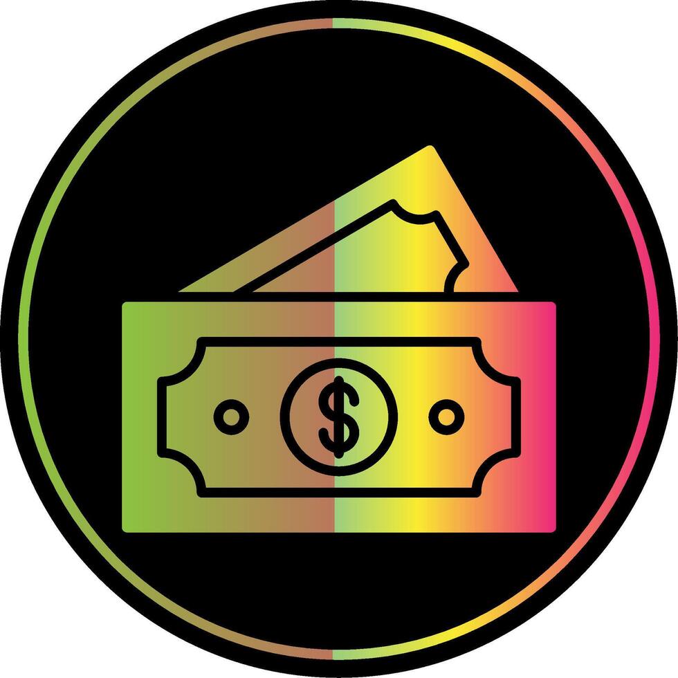 Paper Currencies Glyph Due Color Icon vector