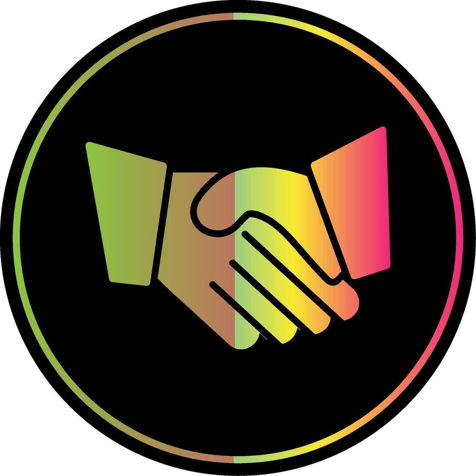 Hand Shaking Glyph Due Color Icon vector