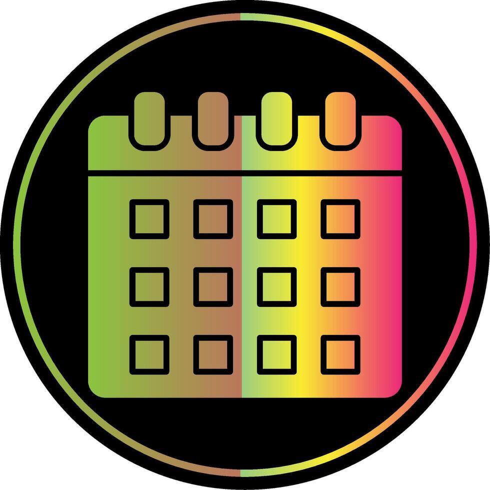 Calender Glyph Due Color Icon vector