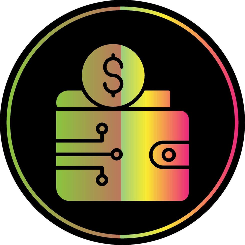 Ewallet Glyph Due Color Icon vector