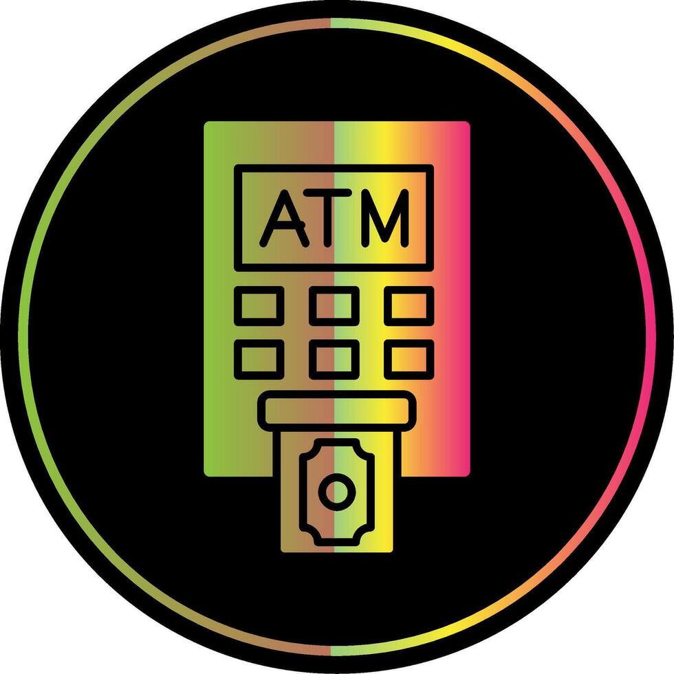 Atm Machine Glyph Due Color Icon vector