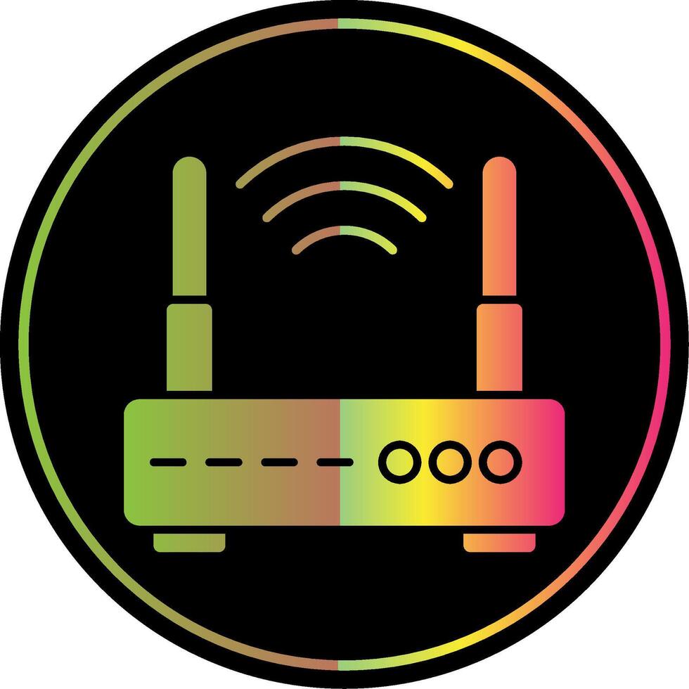 Wifi Router Glyph Due Color Icon vector
