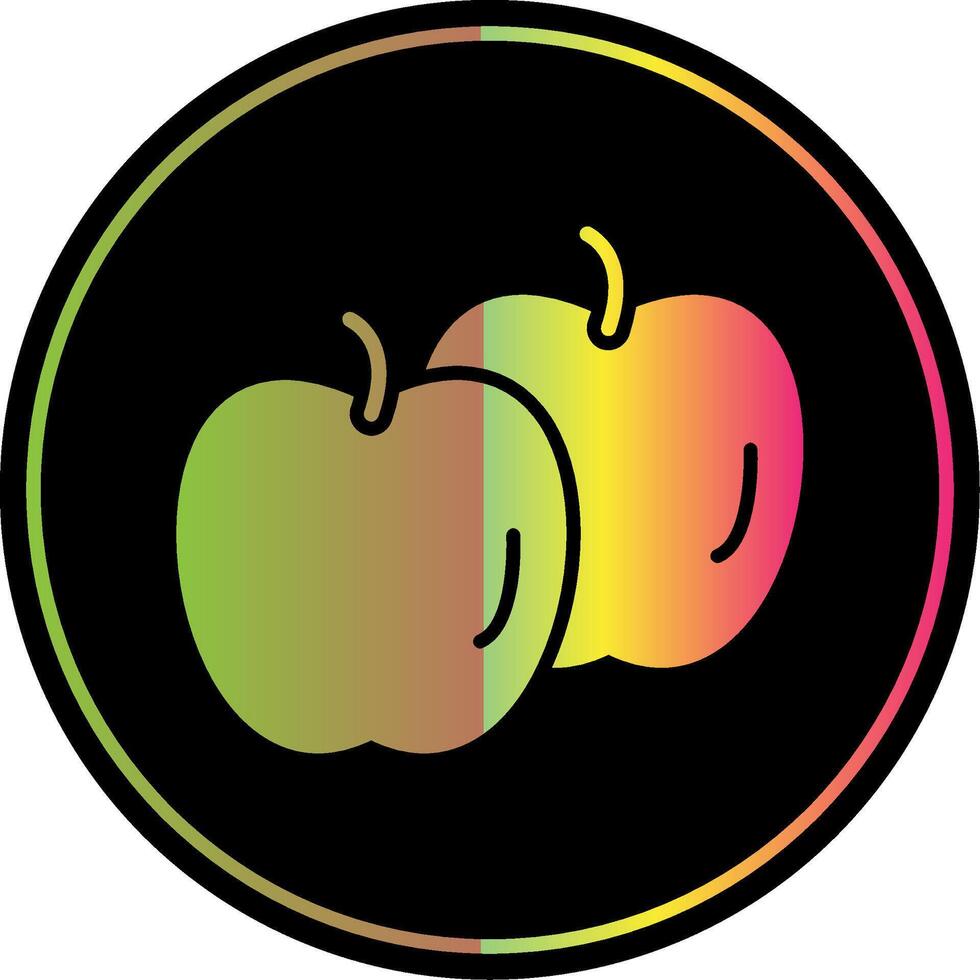 Apples Glyph Due Color Icon vector