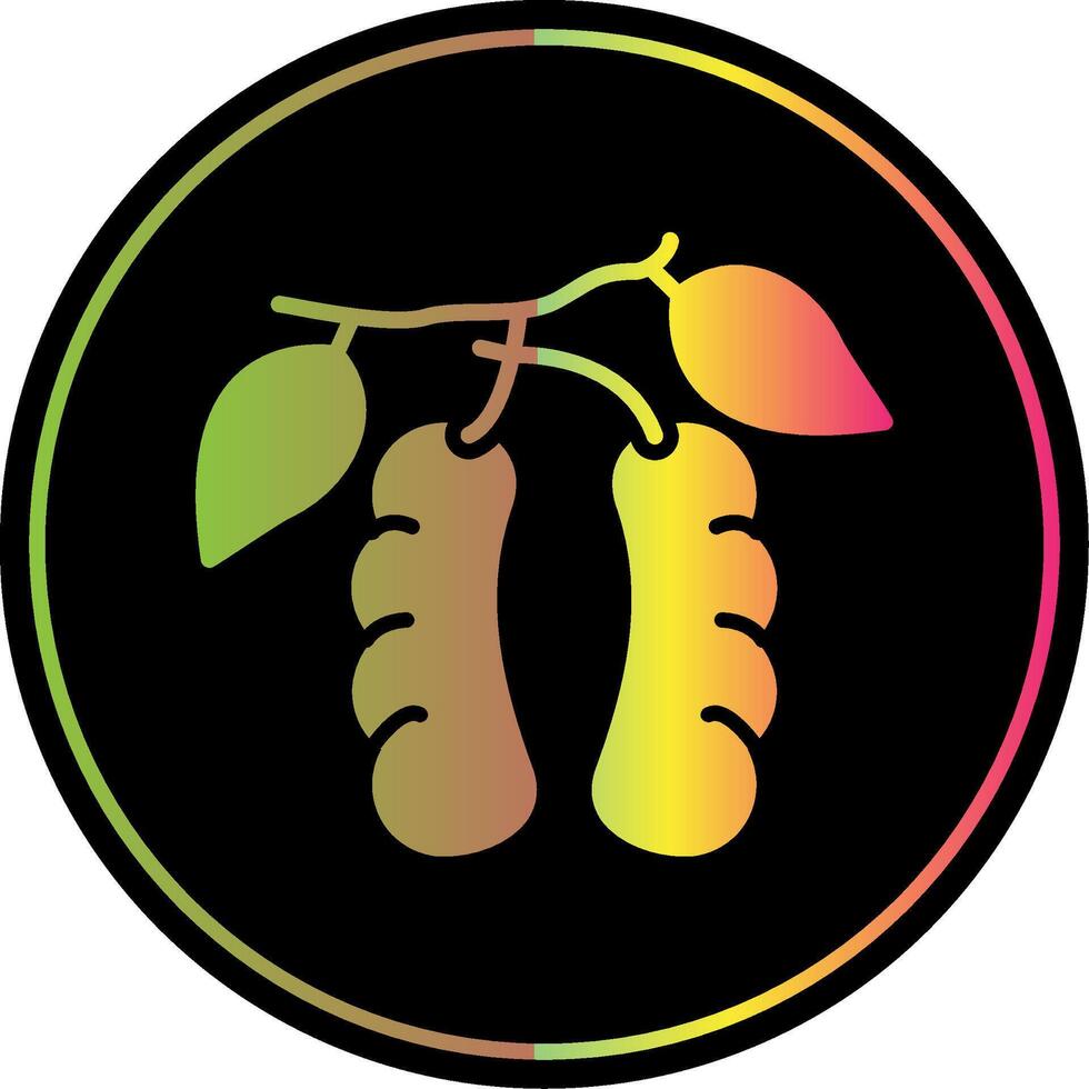 Tamarind Glyph Due Color Icon vector