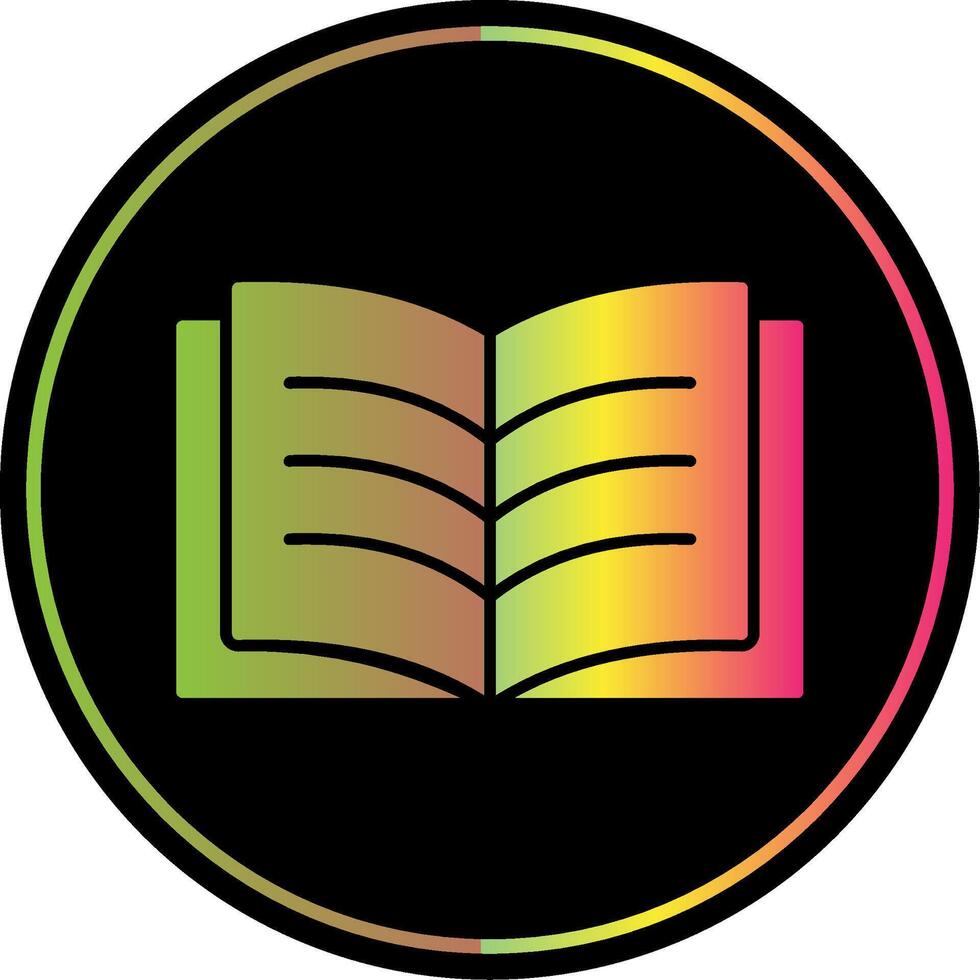 Book Reading Glyph Due Color Icon vector