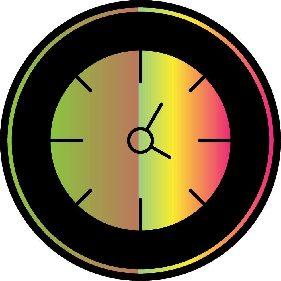 reloj glifo debido color icono vector