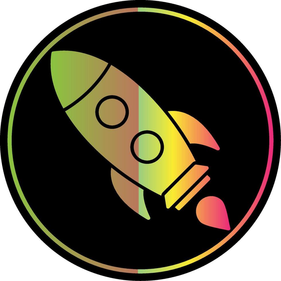 Rocket Glyph Due Color Icon vector