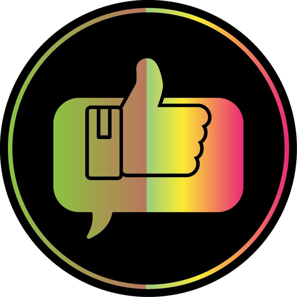 Positive Comment Glyph Due Color Icon vector