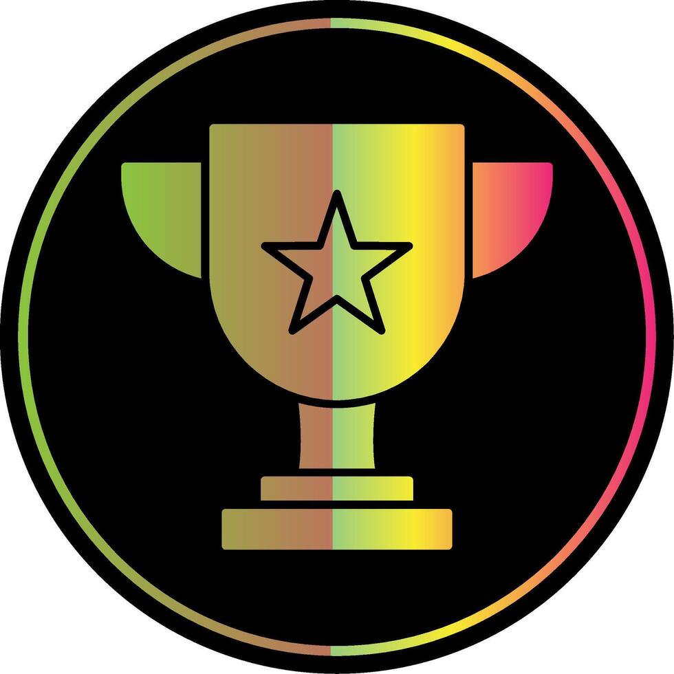 Trophy Glyph Due Color Icon vector