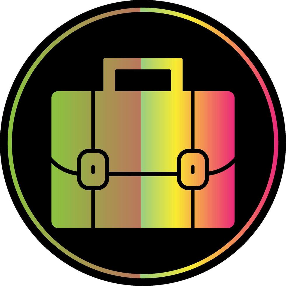 Briefcase Glyph Due Color Icon vector