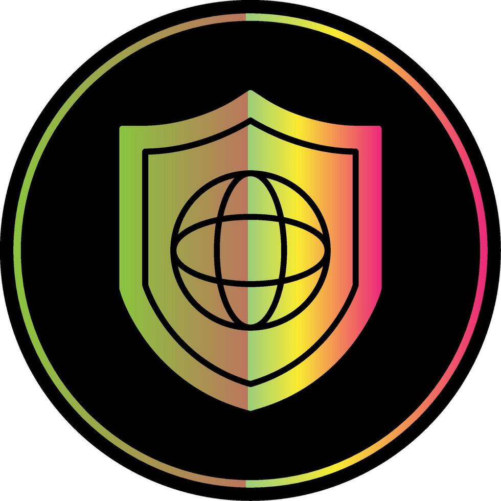 Protected Network Glyph Due Color Icon vector
