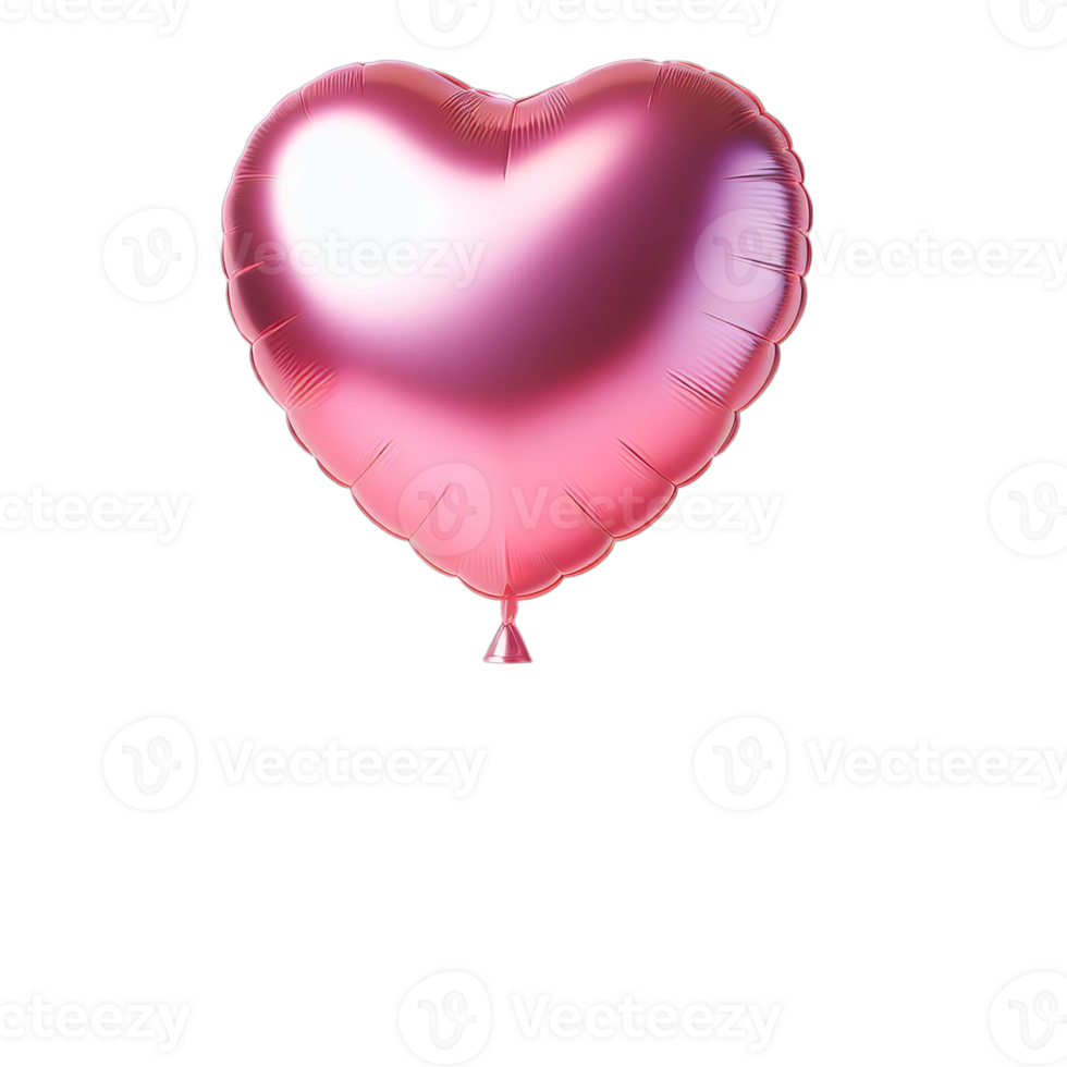 AI generated A shiny, pink heart balloon for party and celebration png