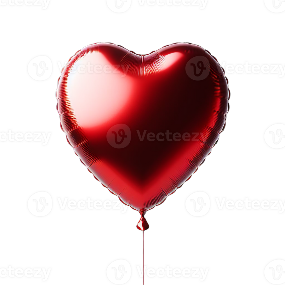 AI generated A shiny, red heart balloon for party and celebration png