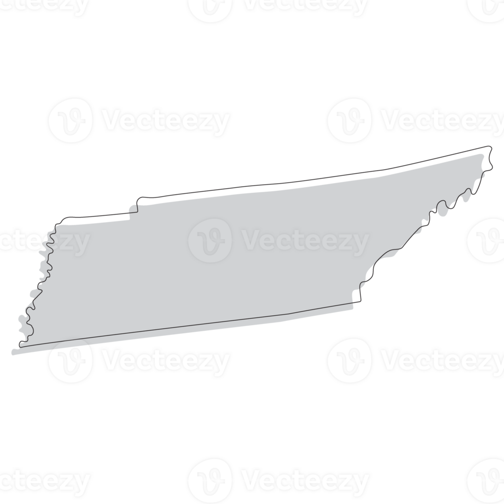 Map of Tennessee. Tennessee map. USA map png