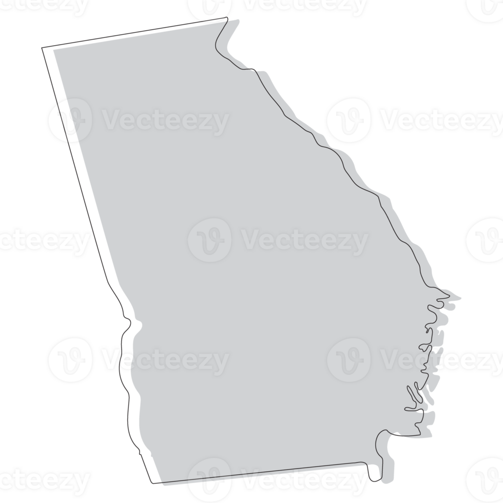 Georgia U.S. state state map. Map of the U.S. state of Georgia. png