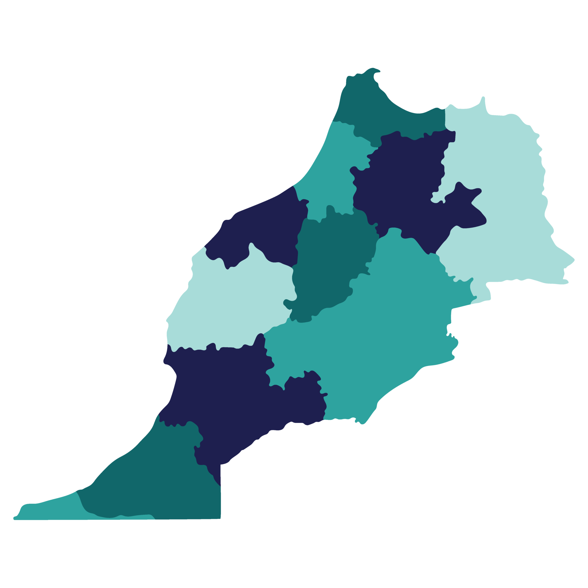 Marruecos mapa. mapa de Marruecos en administrativo provincias en