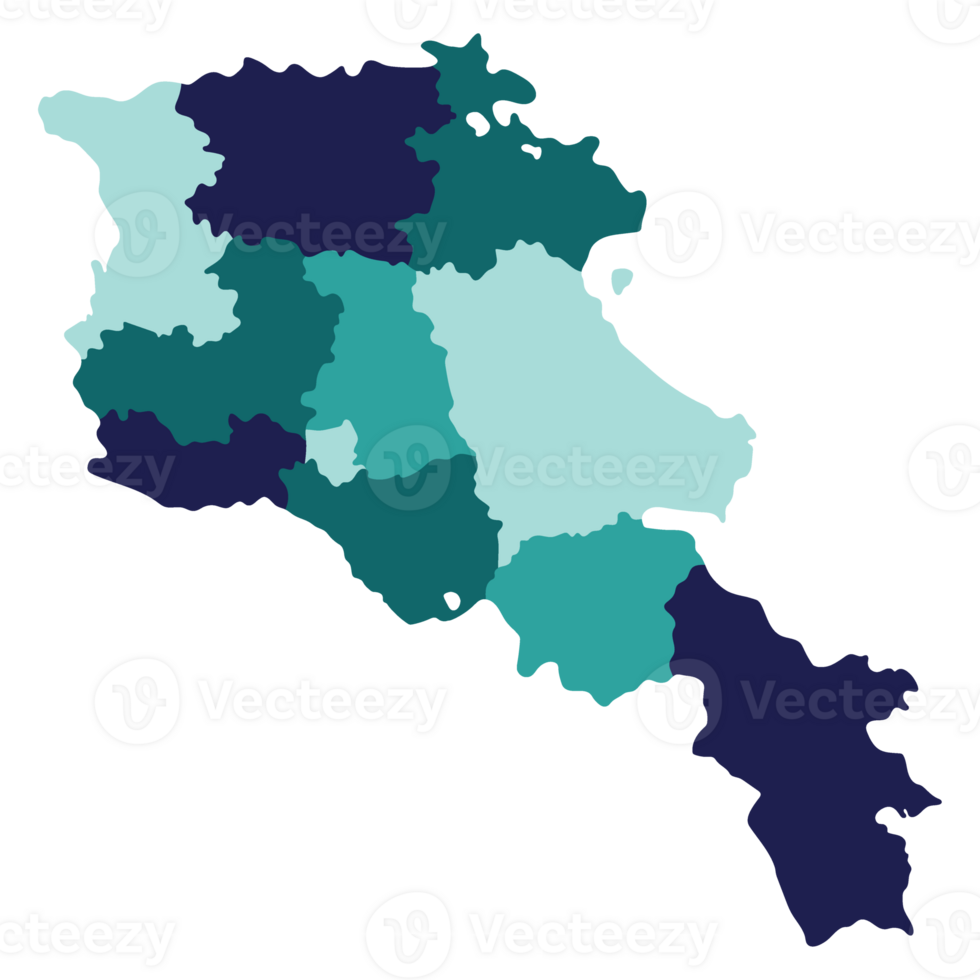 Armenia mapa. mapa de Armenia en administrativo provincias en multicolor png