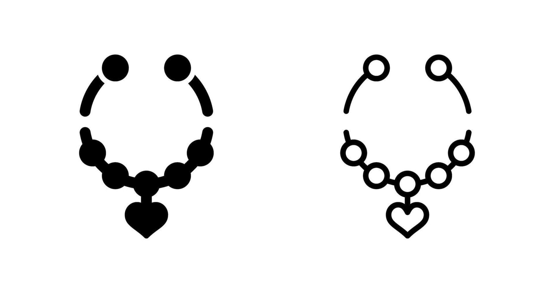 Heart Shaped Necklace Vector Icon