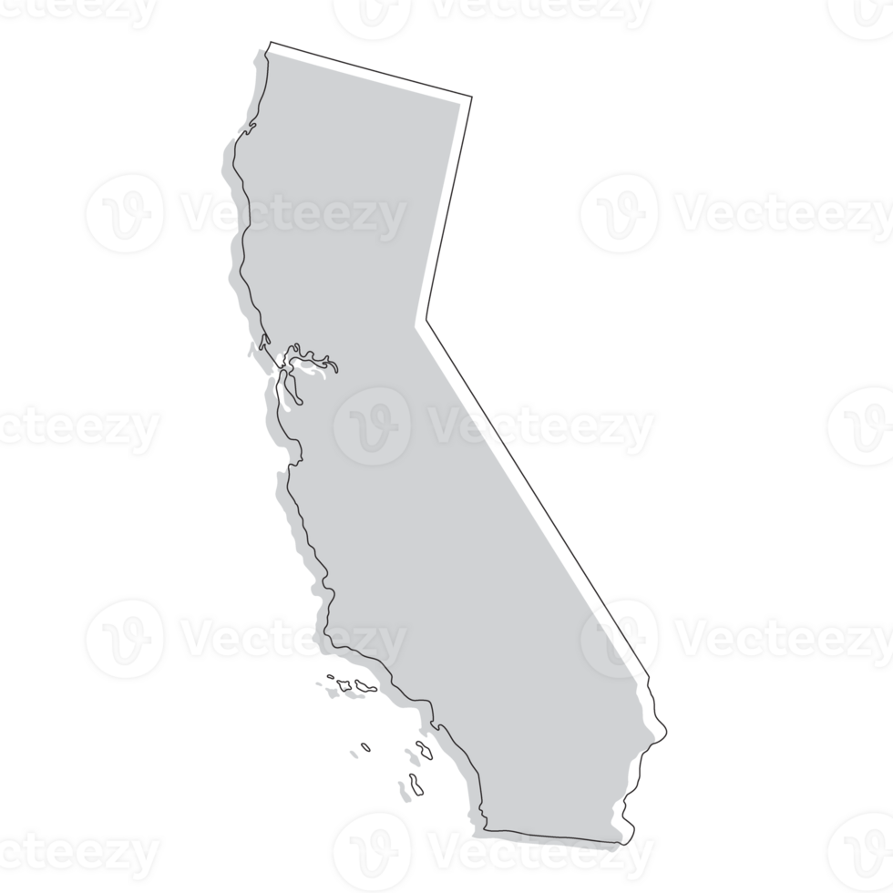 California estado mapa. mapa de el nosotros estado de California. png