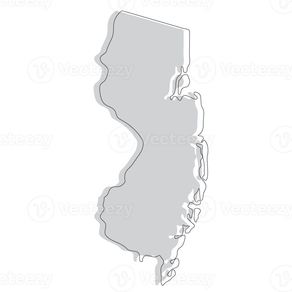 New Jersey state map. Map of the U.S. state of New Jersey. png