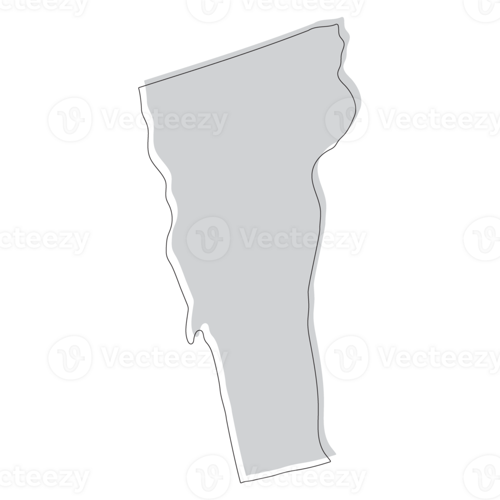 Vermont state map. Map of the U.S. state of Vermont. png