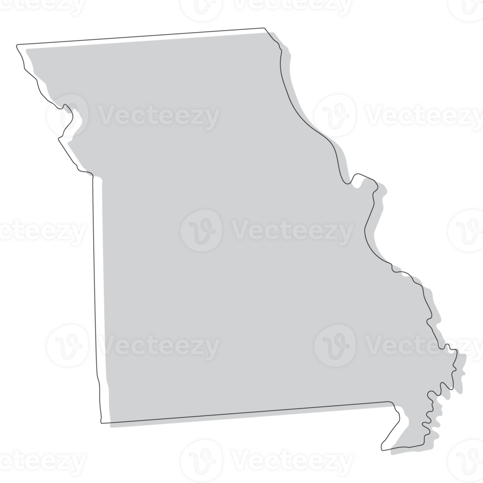 Missouri state map. Map of the U.S. state of Missouri. png