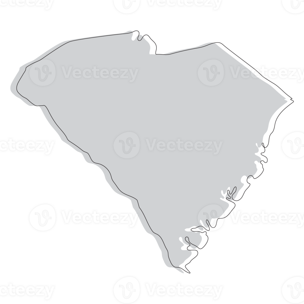 South Carolina state map. Map of the U.S. state of South Carolina. png