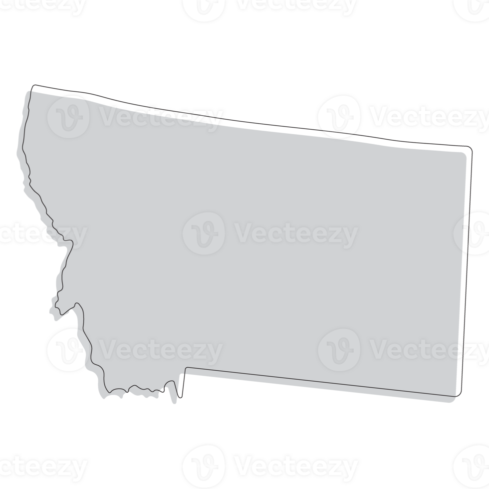 Montana state map. Map of the U.S. state of Montana. png