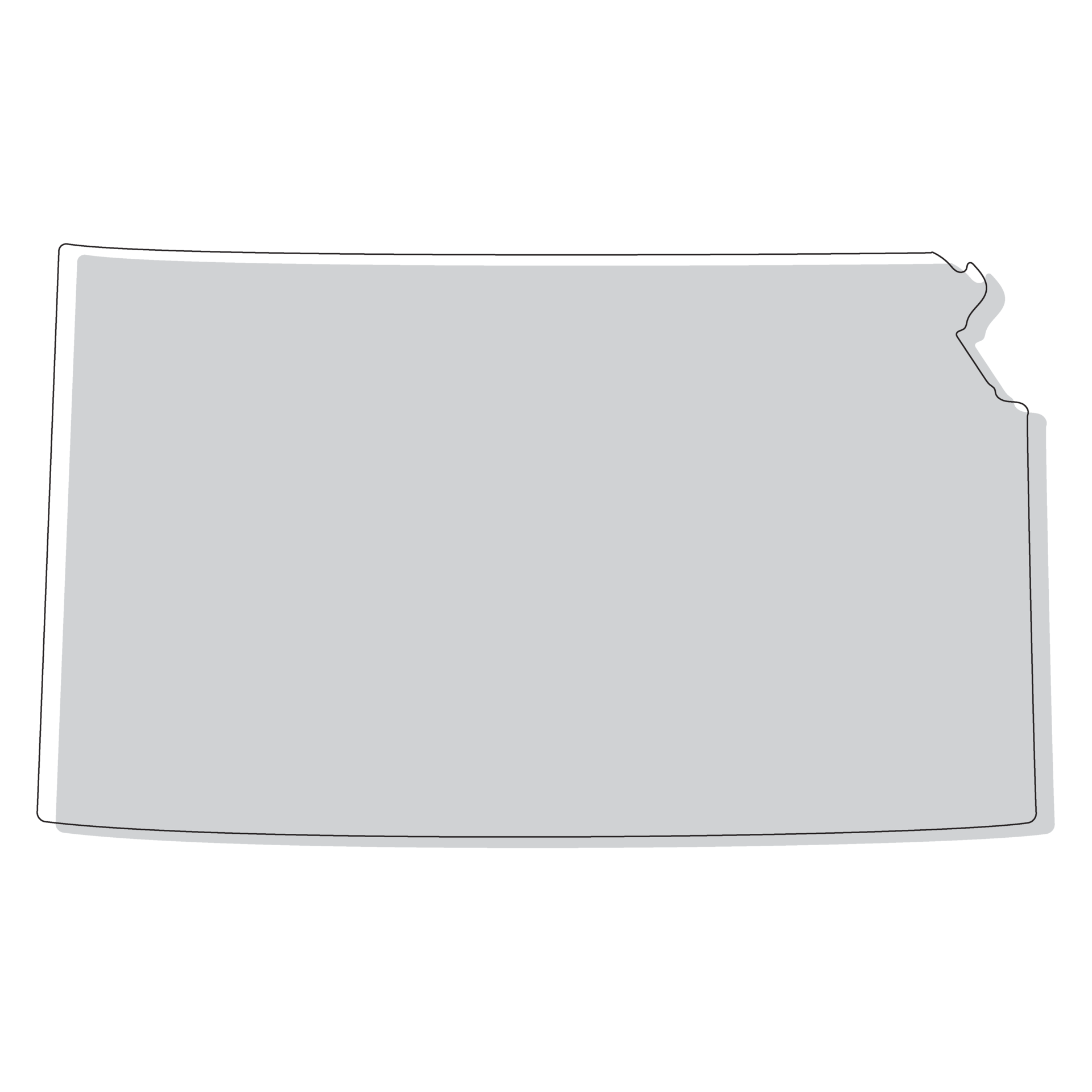 Kansas state map. Map of the U.S. state of Kansas. 39148397 PNG