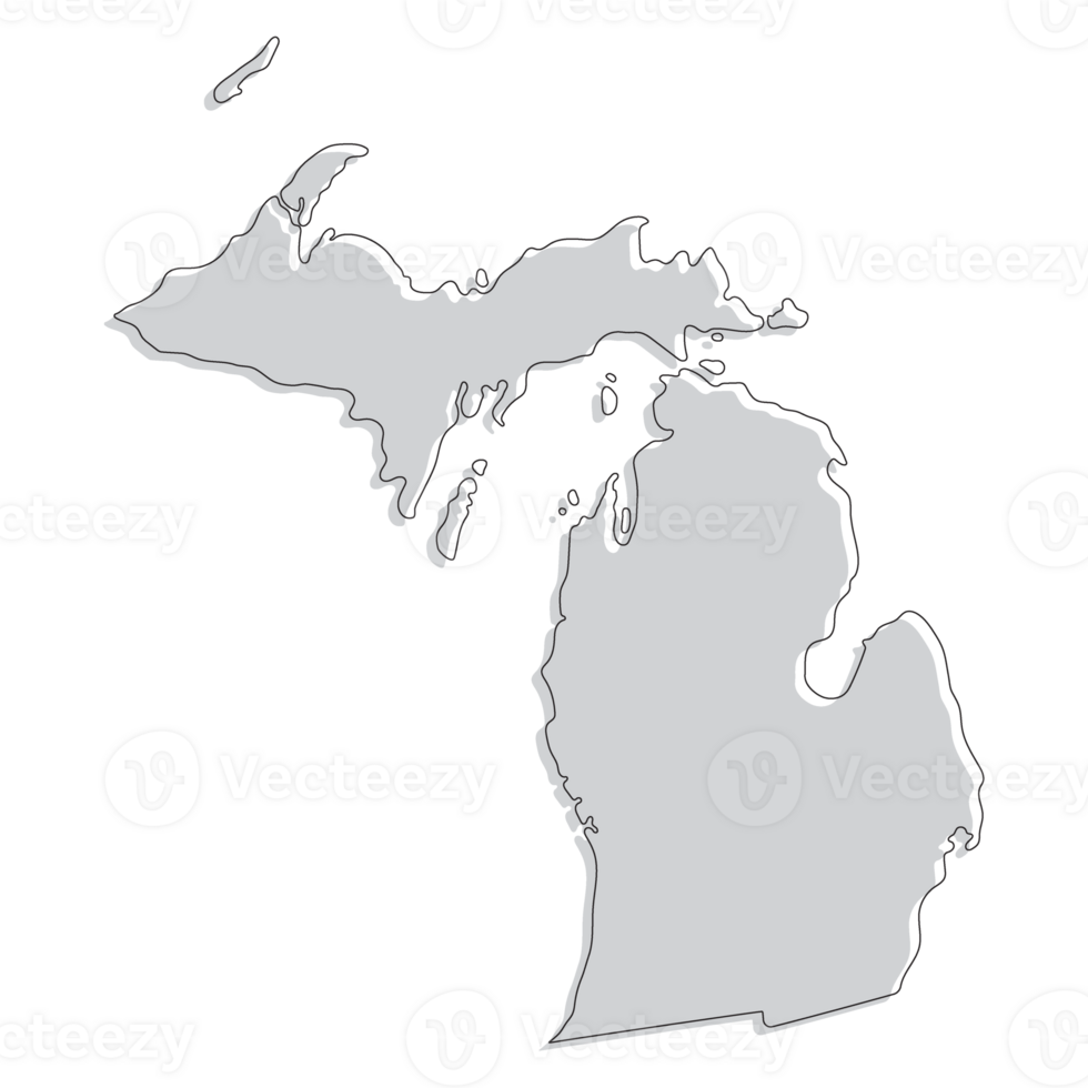 Michigan estado mapa. mapa de el nos estado de Michigan. png