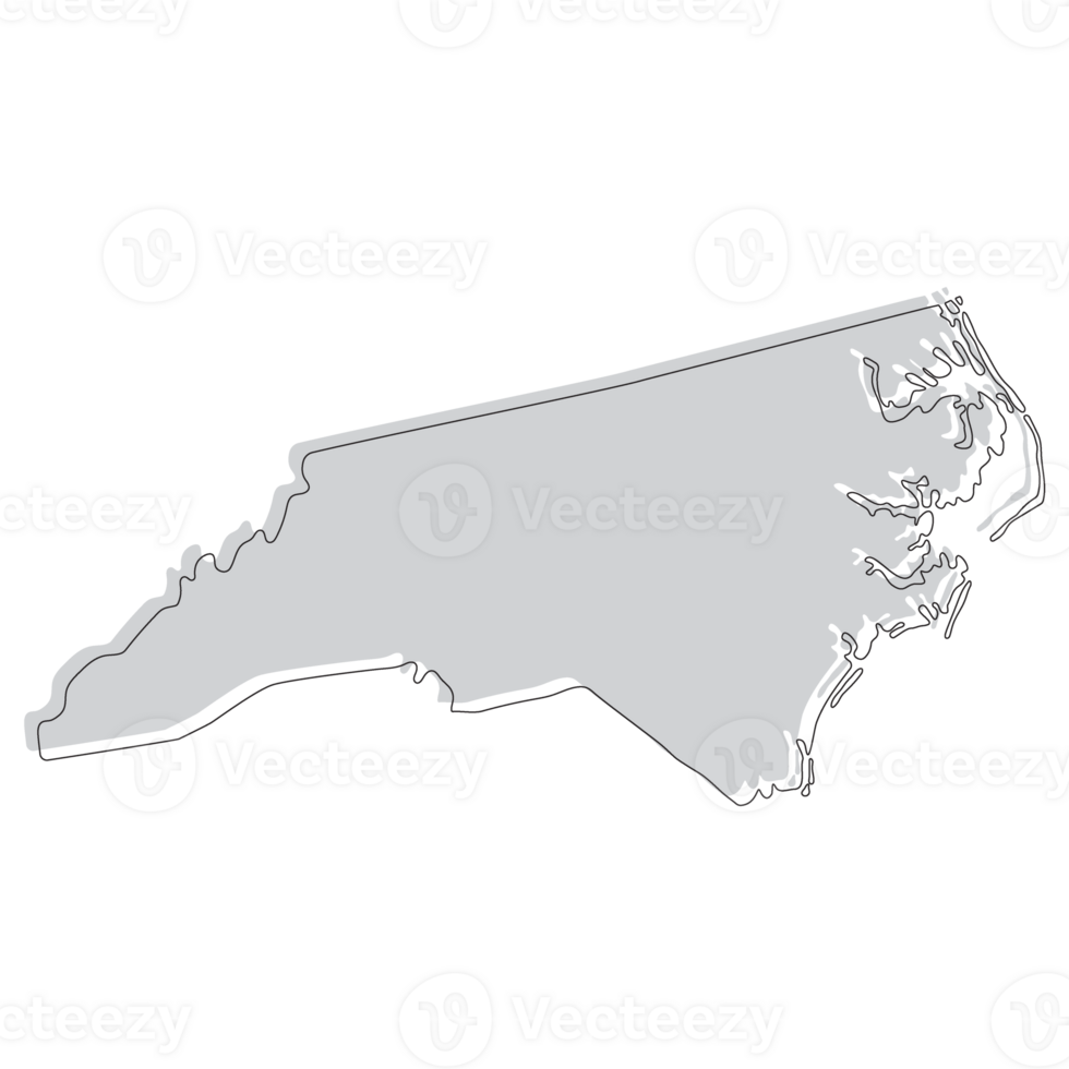 norte carolina estado mapa. mapa de el nos estado de norte carolina png