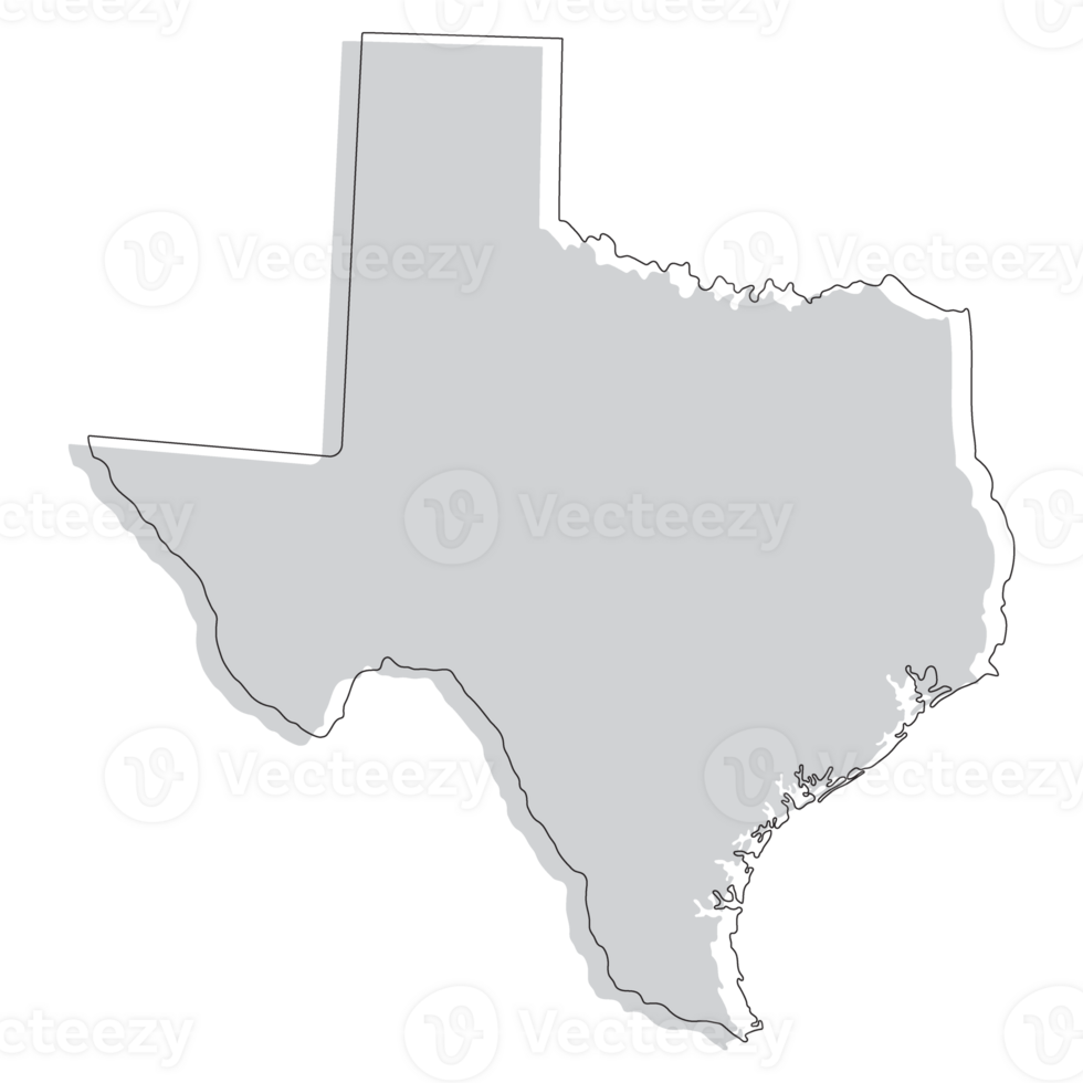 Texas state map. Map of the U.S. state of Texas. png