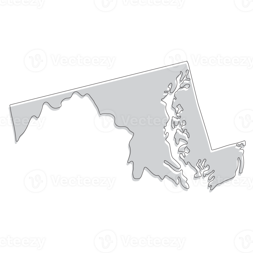 Maryland state map . Map of the U.S. state of Maryland. png