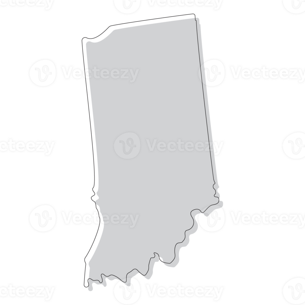 Indiana state map. Map of the U.S. state of Indiana. png