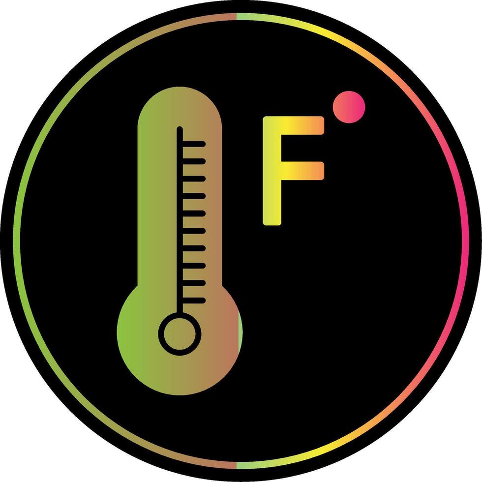 Fahrenheit Degrees Glyph Due Color Icon vector