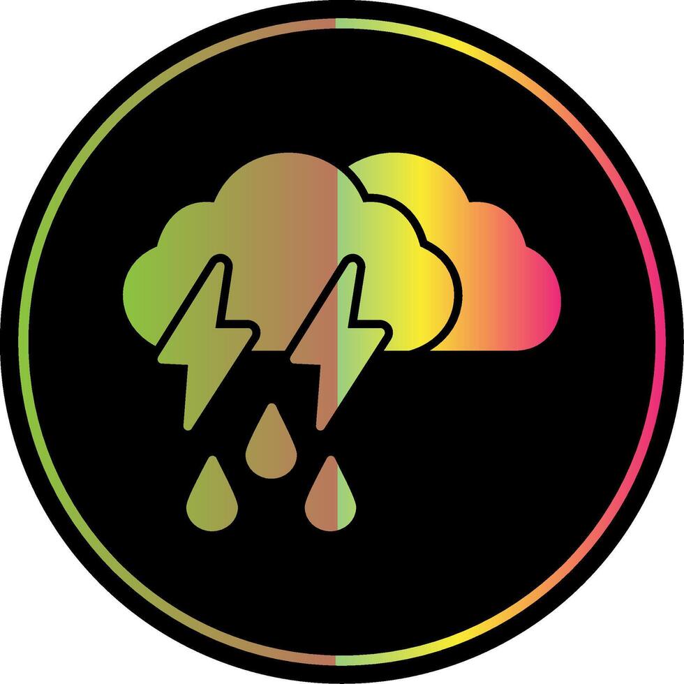 Storm Glyph Due Color Icon vector