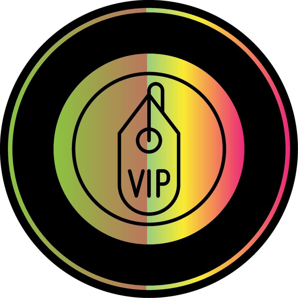 VIP glifo debido color icono vector