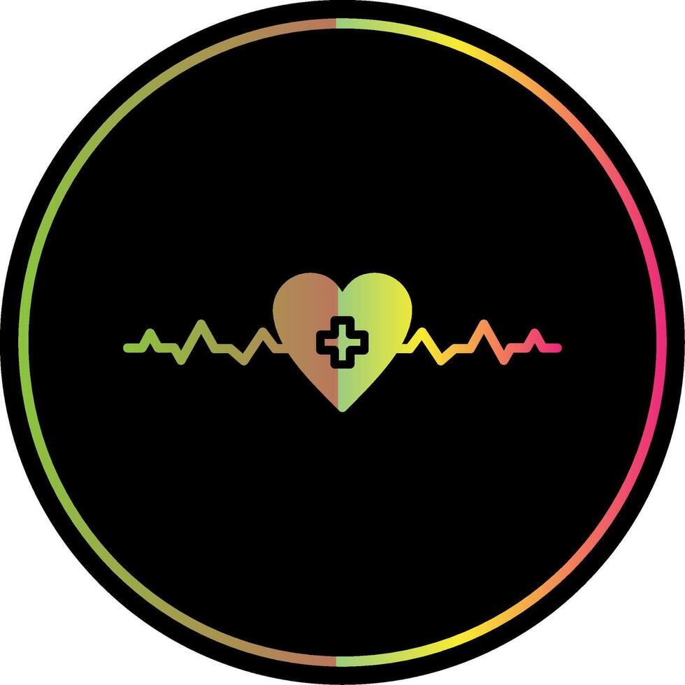 Heartbeat Glyph Due Color Icon vector