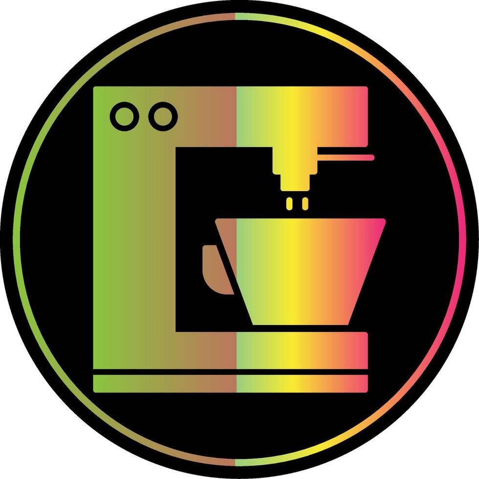 café máquina glifo debido color icono vector