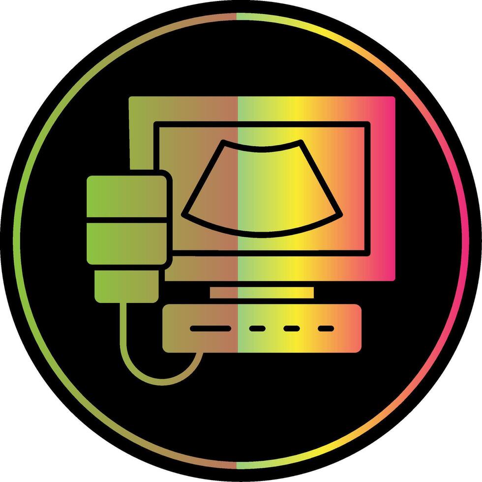 Ultrasound Glyph Due Color Icon vector