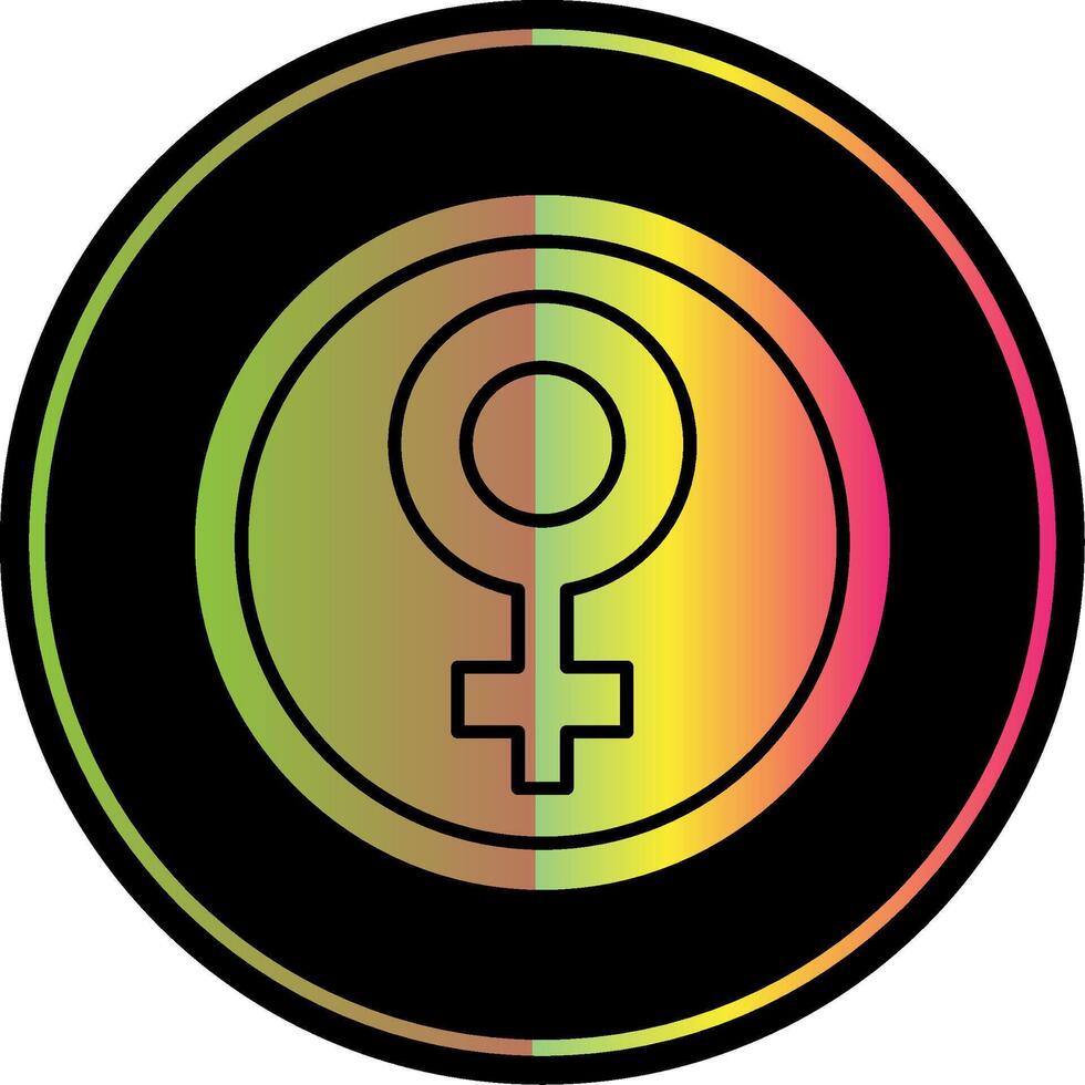 Female symbol Glyph Due Color Icon vector