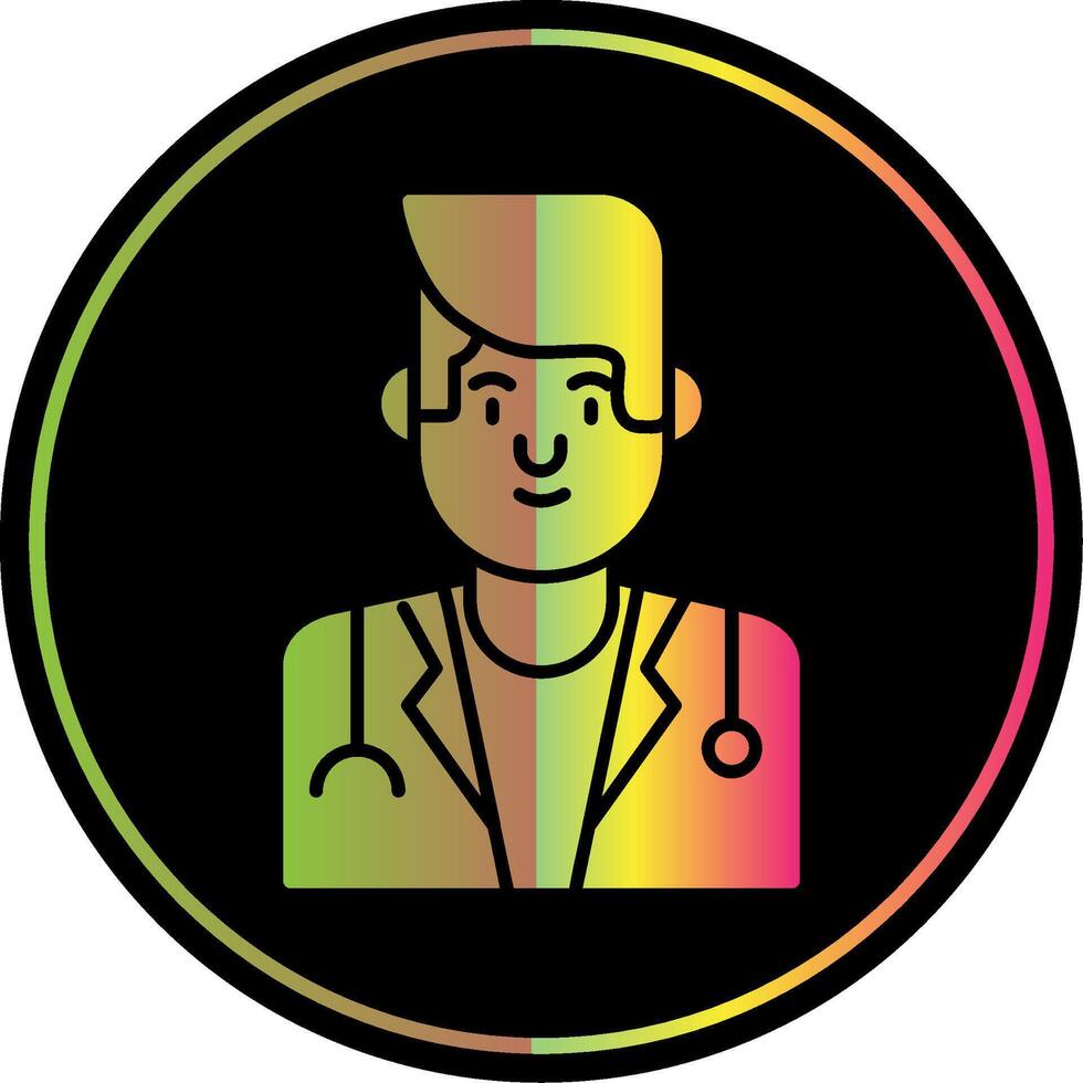 Male Doctor Glyph Due Color Icon vector