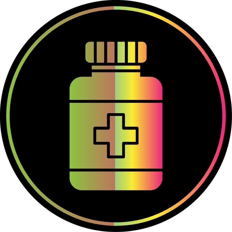 Medicine Bottle Glyph Due Color Icon vector