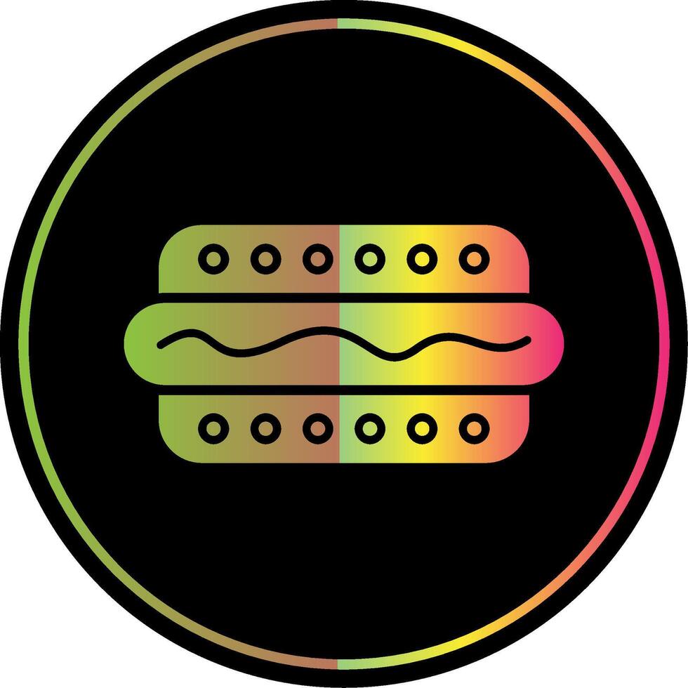 Hot Dog Glyph Due Color Icon vector