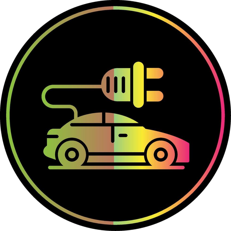 Electric Car Glyph Due Color Icon vector
